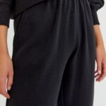 Basic Colored Sweatpants With Elastic Hems - Image 3